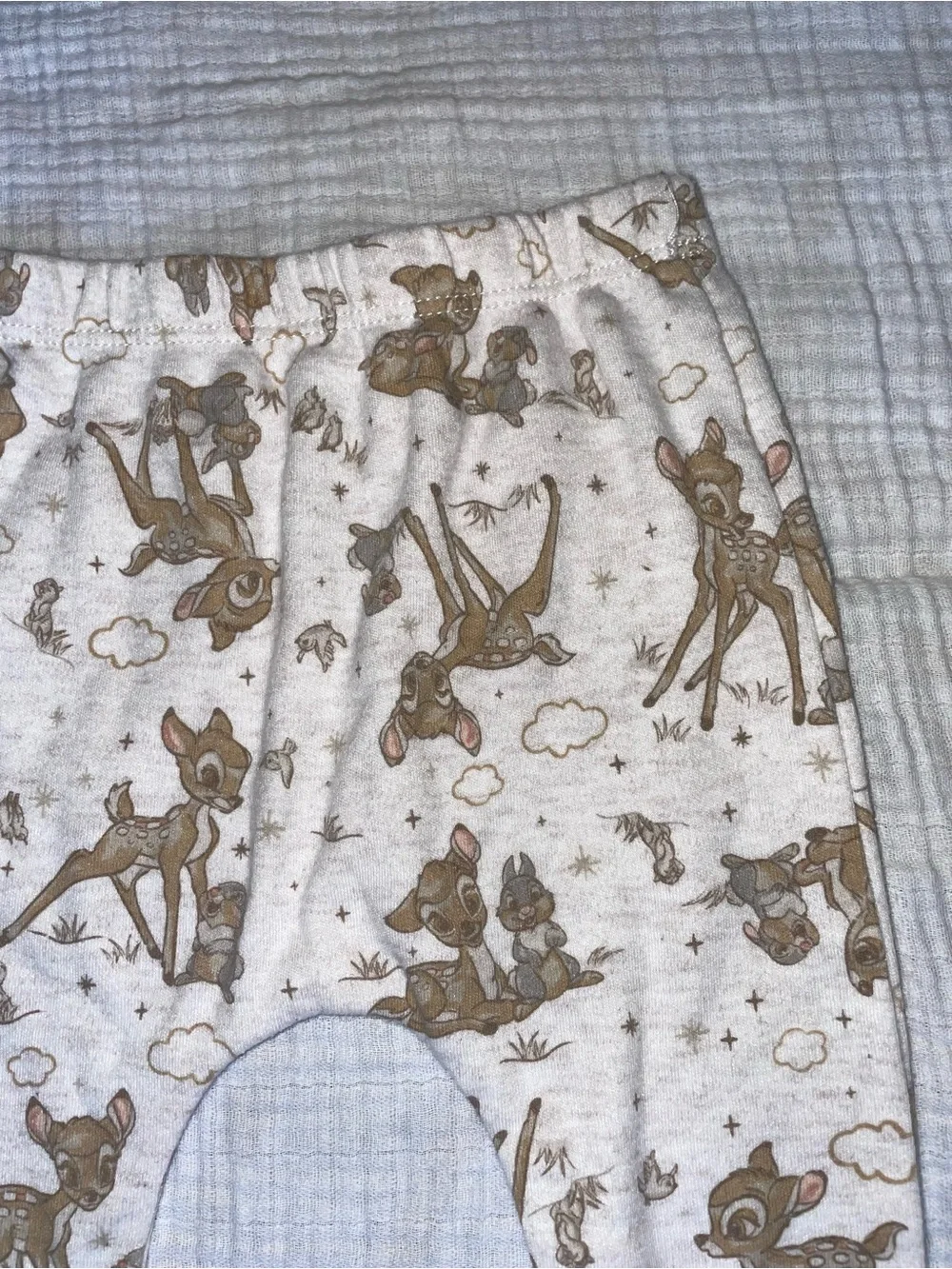 Disney Brown 'Welcome Little One' Bambi Top with Cream Printed Pants